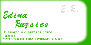 edina ruzsics business card